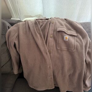 Carhartt oversized fit heavy weight waffle knit shirt